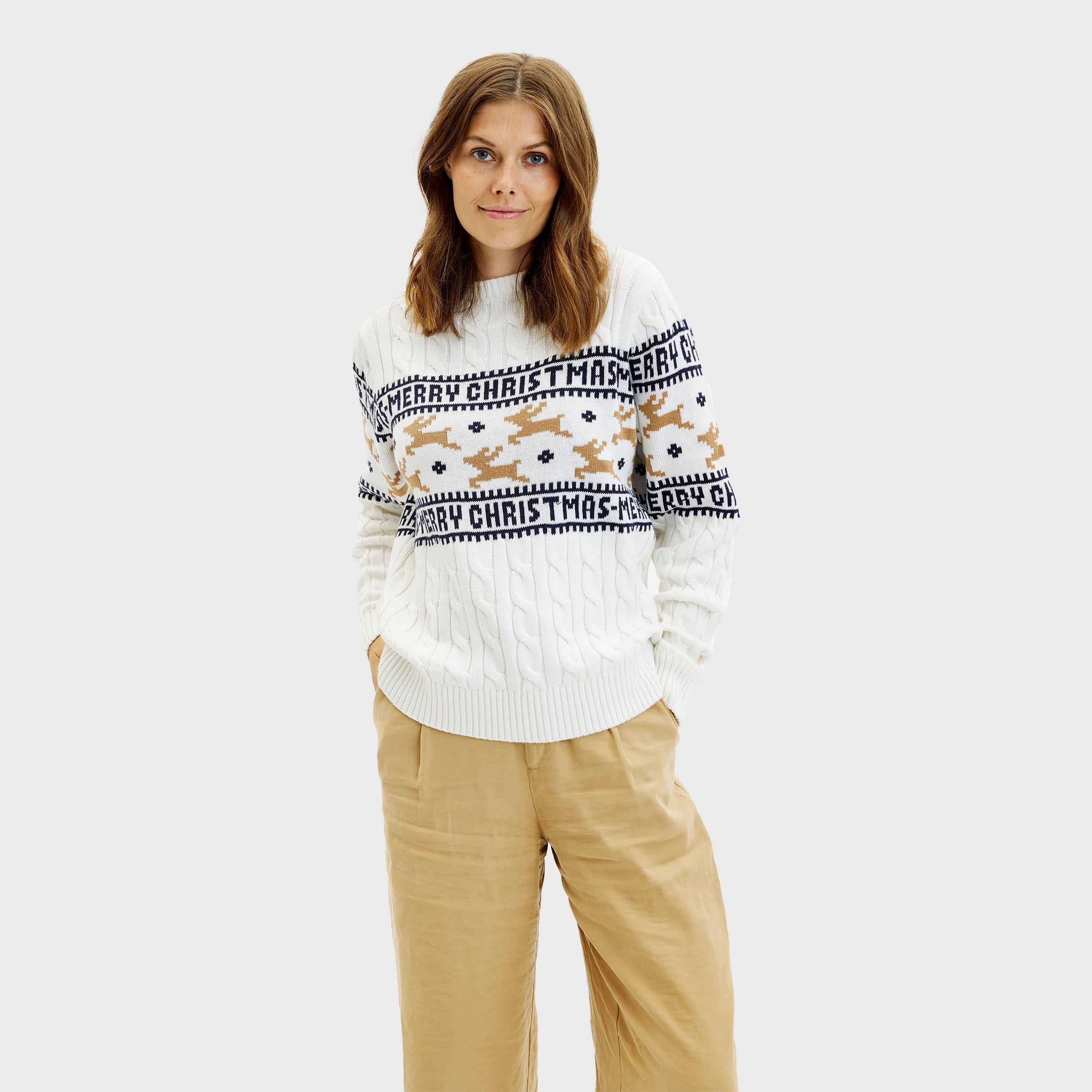 The Elegant White Christmas Sweater – Women